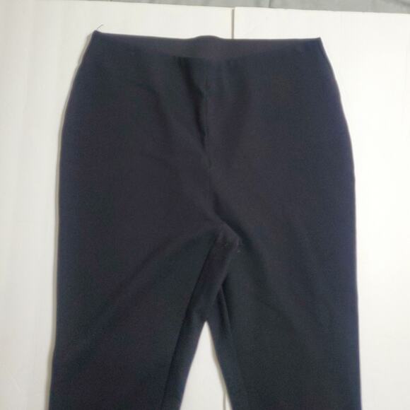 Lands End High Rise Slim Leg Pants Black Career Work Rayon Spandex M/T 10 - 12 - Picture 6 of 11